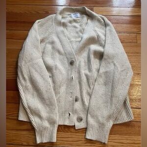 Old Navy Ribbed Cream Cardigan Sweater